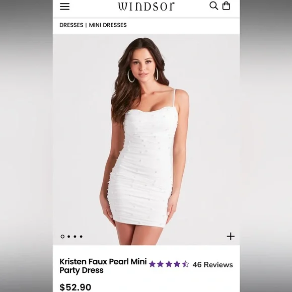 Kristen Faux Pearl Mini Party Dress - Picture 3 of 6